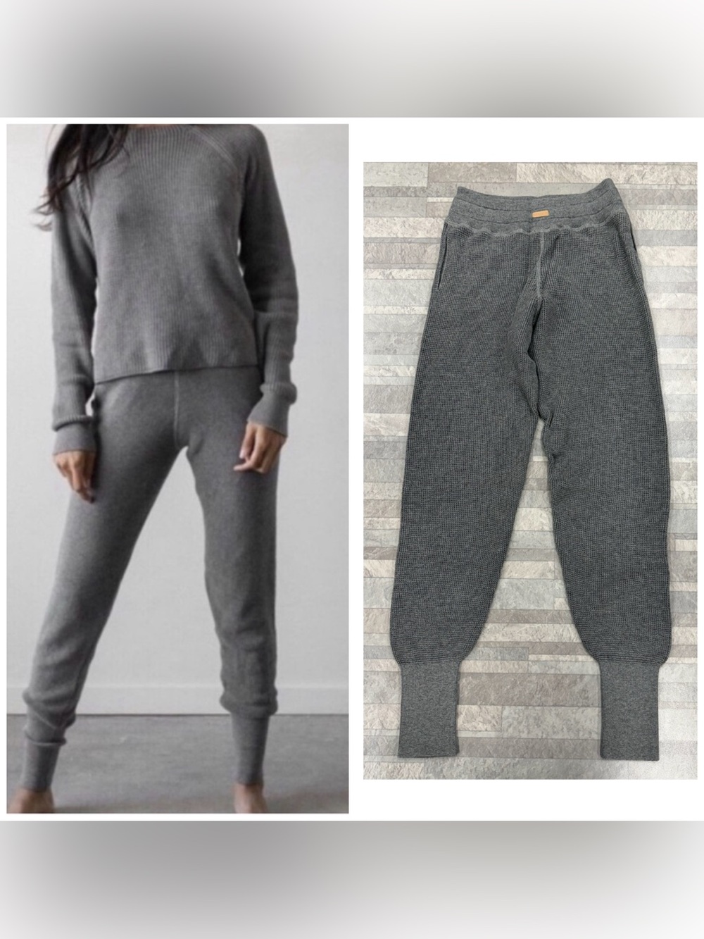 (LU-9) New LUNYA Cozy Therma Knit Pima Alpaca Jogger In Grey